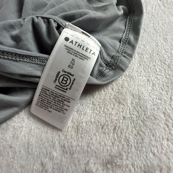 Athleta Womens With Ease Cinch Tee XL Short Sleeve Stretch Breathable Gray New - Picture 5 of 9